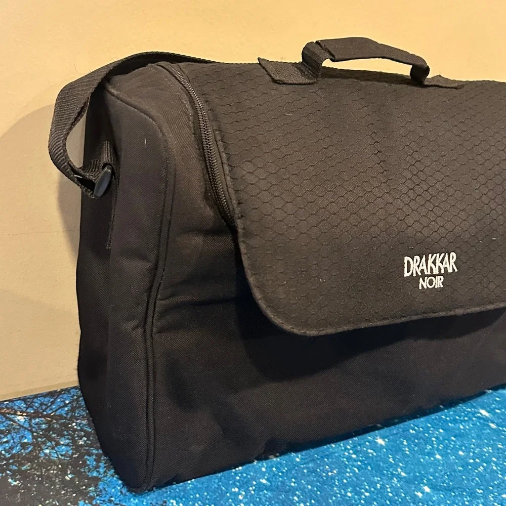 Drakkar Noir Mens Black Red Duffel Travel Gym Bag Shoulder Strap Promotional